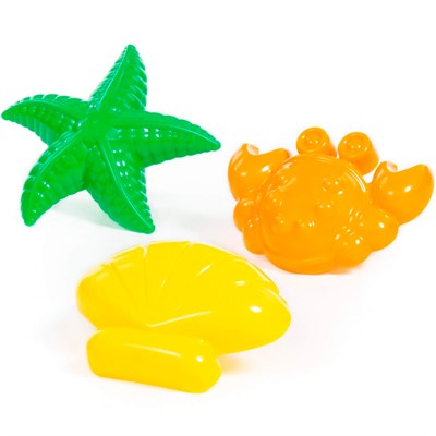 Формочки 3шт. краб+мор.звезда+ракушка 36544 П-Е /17/ - фото 69943724