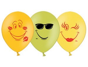 Набор шаров Улыбка 30 см 5шт/уп. 1111-0841 /цена за упак/ - фото 69944288
