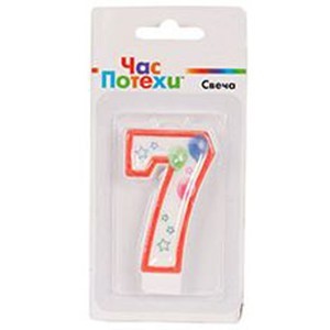 Свеча цифра "7" Шары 7 см 1502-4394 - фото 69944618