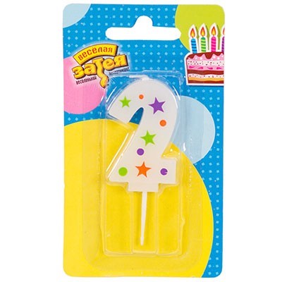 Свеча цифра "2" Звезды 5см 1502-4226 - фото 69944634