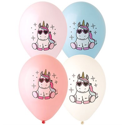 Шар 14" Единорог и звезды 25 шт 1103-2129 /цена за упак/ - фото 69944641