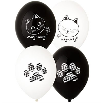 Шар 14" с рис. Котики-Лапки 50 шт 1103-2339 /цена за упак/ - фото 69944748