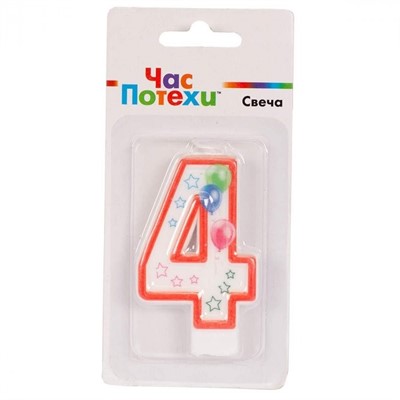 Свеча цифра "4" Шары 7 см 1502-4391 - фото 69944756