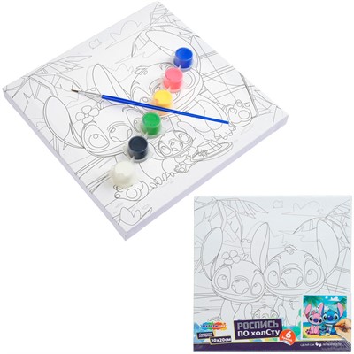 Набор Для Творчества Холст для росписи 20*20 см Семья Стича МУЛЬТИ АРТ CANV20X20-131170 - фото 69944962