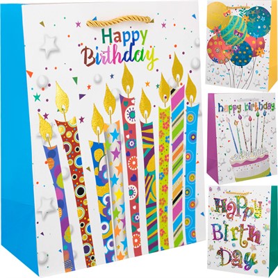 Пакет 18*23*10 см Happy birthday FG250926082D - фото 69945943