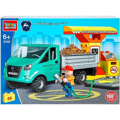 Город мастеров 3348-KK Газель на заправке, 86 дет. - фото 69946233