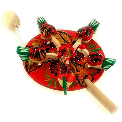 Деревянная Сувенирная игрушка Курочки «Смородина» красная OI2-05 - фото 69946293