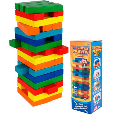 Игра Джанга Башня.Высотка Радуга Maxi"высота 27смИН-9656 - фото 69946430