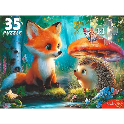 Пазл 35 Лиса и ежик Ф35-3424 - фото 69946516
