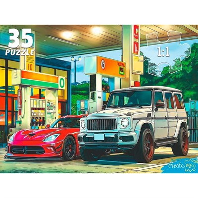 Пазл 35 Автомобили на заправке Ф35-3422 - фото 69946519