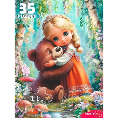 Пазл 35 Принцесса с медвежонком Ф35-3426 - фото 69946543