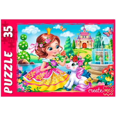 Пазл 35 Единорог ребенок и принцесса №4 ПК35-6305 - фото 69946563