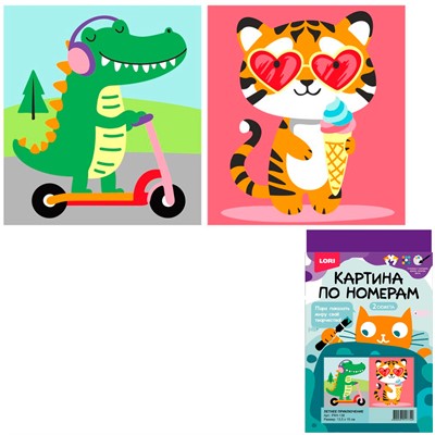 Набор для творчества Картина по номерам 15*13,5, 2 шт Летнее приключение Ркн-138 Lori - фото 69947425