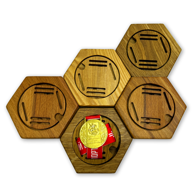 Медальницы из дерева (комплект из 5 шт.) - фото 69967209