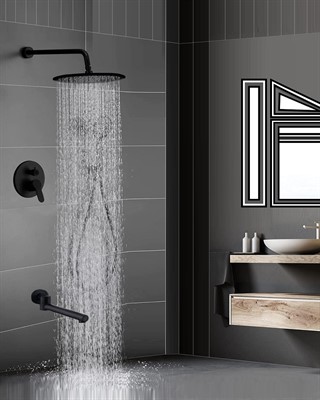 Ruver Встраиваемый душевой комплект со смесителем 3 режима TVZ-8830 Чёрный - фото 69967739