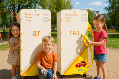 Уличный развивающий бизи-стенд "Колонки АЗС", Жу-Жу - фото 69977468