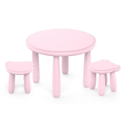 Стол детский TINI-1шт.+Табурет детский TEDDY-2шт. (розовый) - фото 70028323
