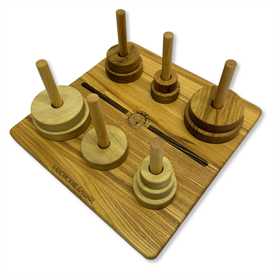 Настольная игра из дерева «Ханойские башни» XS - фото 70369730