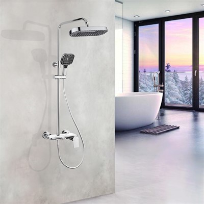 Ares Душевая стойка со смесителем ALS-615-12 Хром - фото 70695135