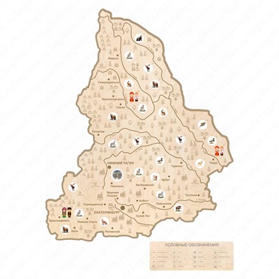 Карта Свердловской области для детского сада, ДОУ и школы - фото 70943973