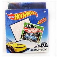 Набор для творчества Цветной песок,картинка-трафарет Hot Wheels 88569