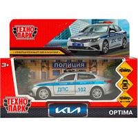 Модель OPTIMA-12POL-SR KIA OPTIMA ПОЛИЦИЯ 12 см, двер, баг, инерц, серебристый Технопарк  в коробке