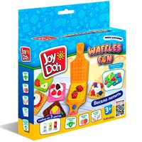 Набор для творчества Масса для лепки Joy Doh набор WAFFLES FUN-ВАФЛИ,пресс-форма для вафли и продуктов,3 аксессуара, 3 пакетика с тестом WAFF-60 bag /48/ ***