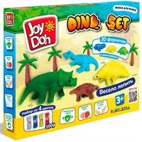 Набор для творчества Масса для лепки Joy Doh набор DINO SET-ДИНОЗАВРИКИ,3d формы ,9 аксессуаров,4 пакетика с тестом DINO-200 bag /12/ ***