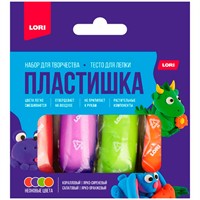 Набор для творчества Пластишка. Тесто для лепки неоновое 4 цв по 30 гр Тдл-047 Lori