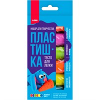 Набор для творчества Пластишка. Тесто для лепки неоновое 6 цв по 30 гр (коробка с вырубным окном) Тдл-049 Lori