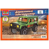 Город мастеров 13012-AV UAZ HUNTER ВОЕННЫЙ, 51 дет. дер.