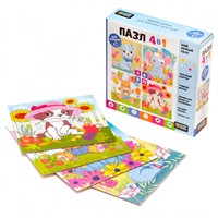 Пазл 4 в 1 4-6-9-12 эл Baby Games. В цветочном мире. 07878