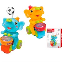 Игрушка на бат. 664B Слон с барабаном в кор.