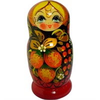 Деревянная Матрешка 5 в 1 средняя Ягодки, Эскиз 01, Клубничка М05130201
