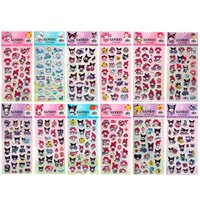 Наклейки 3D Sanrio Kuromi and friends 10*22 см, 5 дизайнов в ассортименте 75809