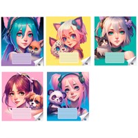 Тетрадь 18 л. клетка Animal girls Аниме 72045