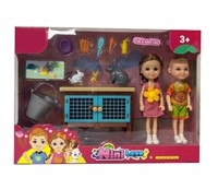 Кукла 55866 с кроликами в кор.