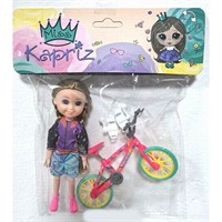 Кукла малышка Miss Kapriz MK53855 с велосипедом в пак.