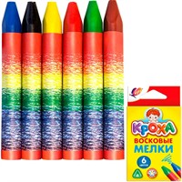 Мелки восковые 6 цв. Кроха 12С870-08 /ЛУЧ/