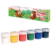 Гуашь 6 цв. ZOO 19С1250-08 /ЛУЧ/