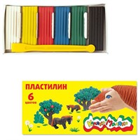 Пластилин 6 цв. Каляка-маляка со стеком ПКМ06 90г.
