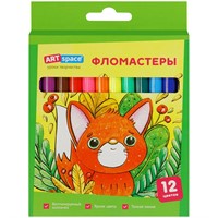 Фломастеры 12 цветов милые зверушки смываемые 308034 ArtSpace