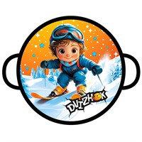 Ледянка мягкая круглая Dvizhok Лыжник 45см оранжевая 80527