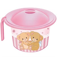 Горшок детский Кроха с крышкой и декором 392 цвета микс
