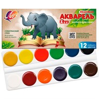 Акварель 12цв Zoo медовая б/к 19С1247-08 /ЛУЧ/