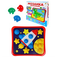 Мозаика Мозайкин для малышей 12 картинок в коробке 32 фишки + 2 глазок М-7166