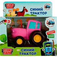 Модель BLUTRA-11-PK СИНИЙ ТРАКТОР длина 11 см, инерц, розовый Технопарк в коробке /48/