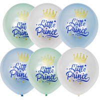 Шар 12"/30см Перламутр (шелк) 1 ст. 2 цв. рис Little Prince 25шт 6058531 /цена за упак/
