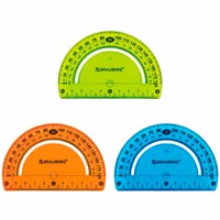 Транспортир 10 см гибкий BRAUBERG "FLEX", пластиковый, 180 градусов 210676