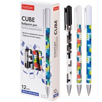 Ручка шариковая синяя 0,7мм чернила на масл.основе Ассорти Cubes ВР_070235 HATBER